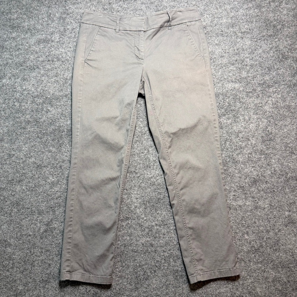 LOFT‎ Marisa Fit Grey Chino Pants Straight Leg Stretch Trousers Women Size 6
